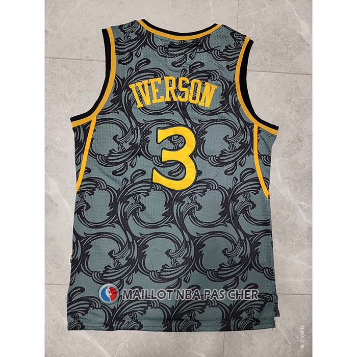 Maillot Philadelphia 76ers Allen Iverson NO 3 Mitchel & Ness 1996-97 Noir